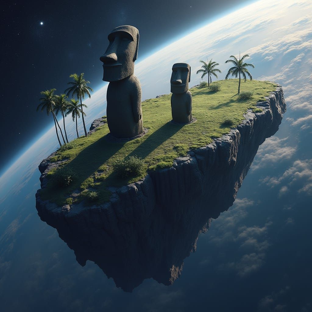 Easter Island Drifts Through Cosmic Void
