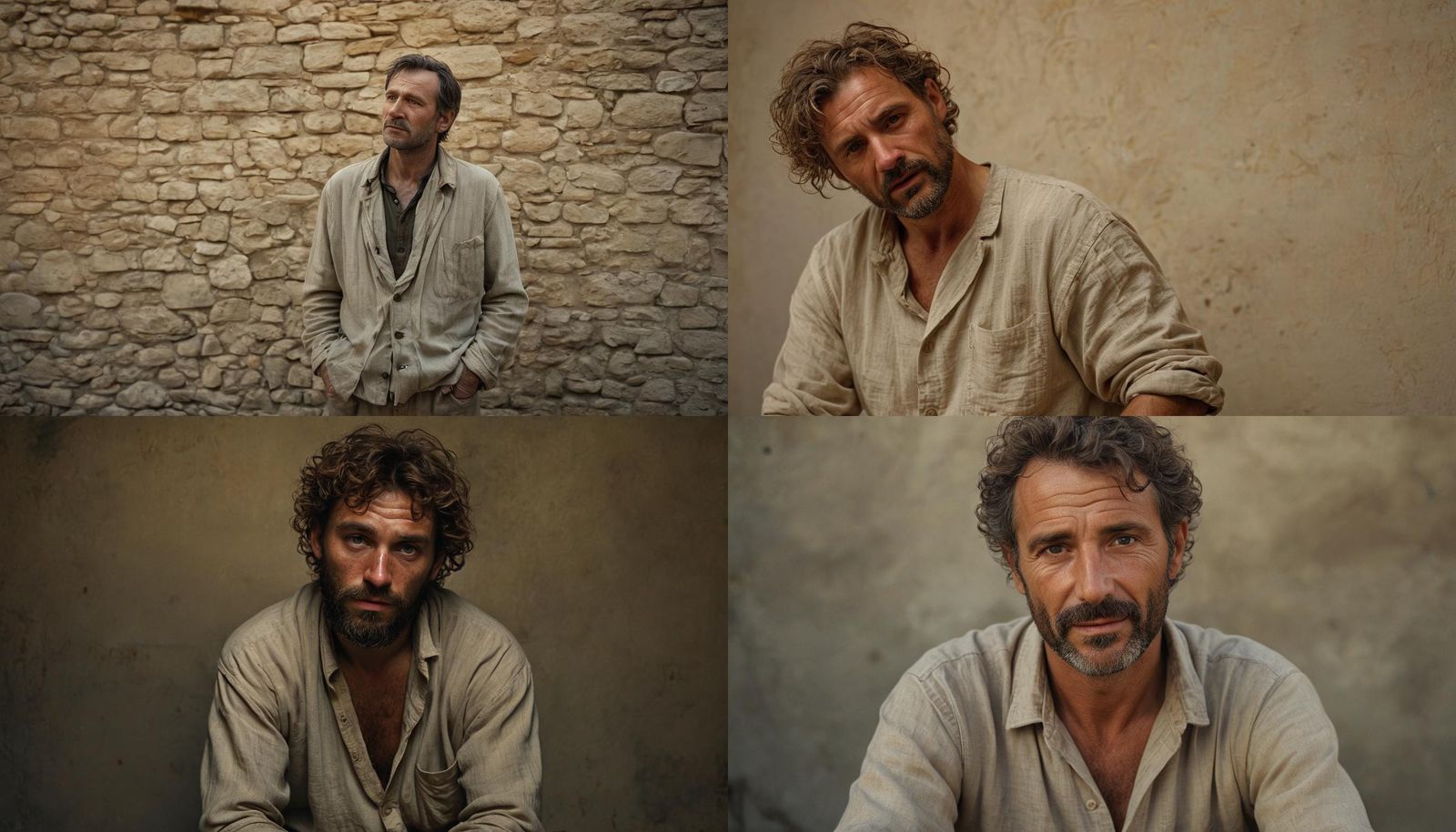 Photorealistic Portrait of a Tired, Kindhearted Man