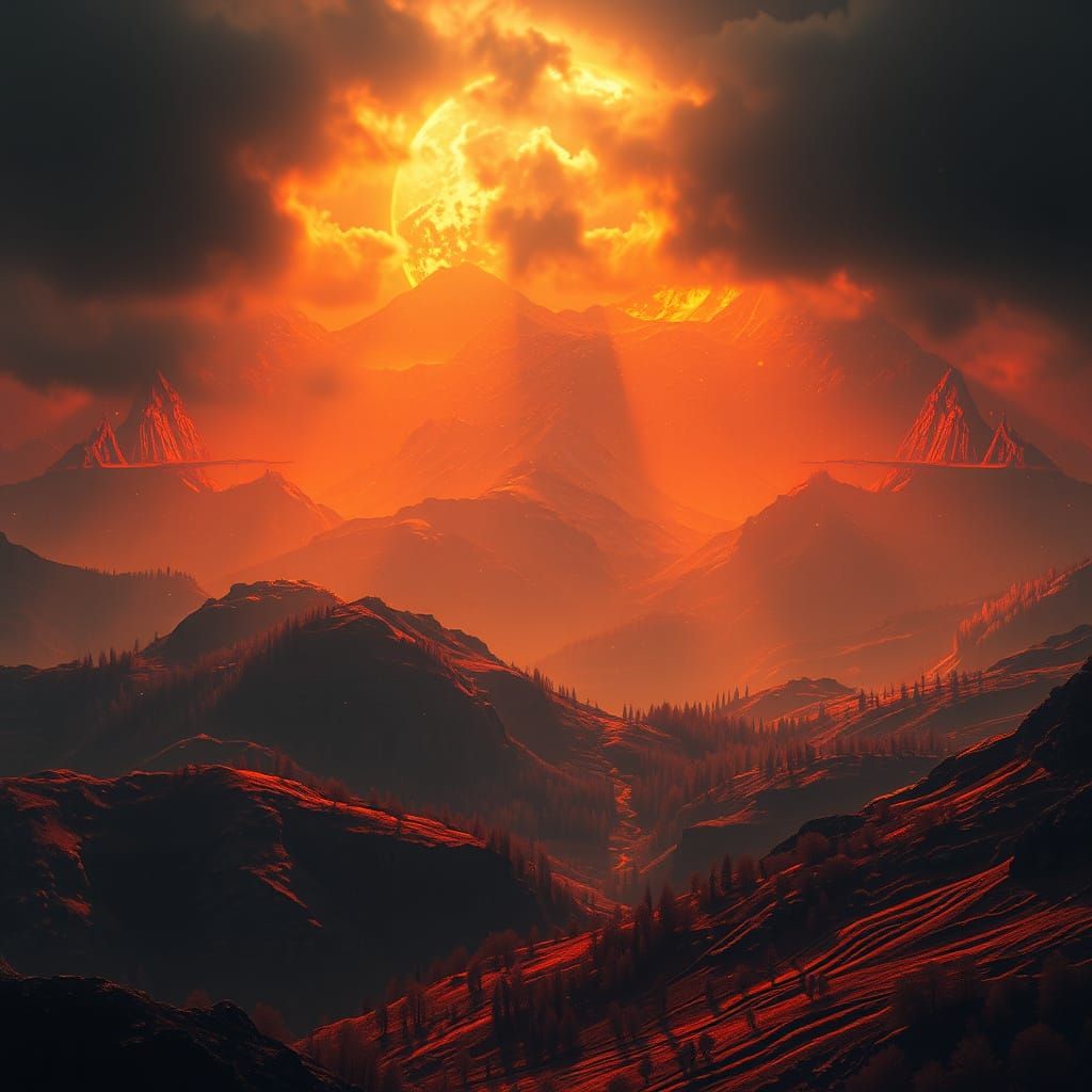 Bold Latvian Landscape with Fiery Skies