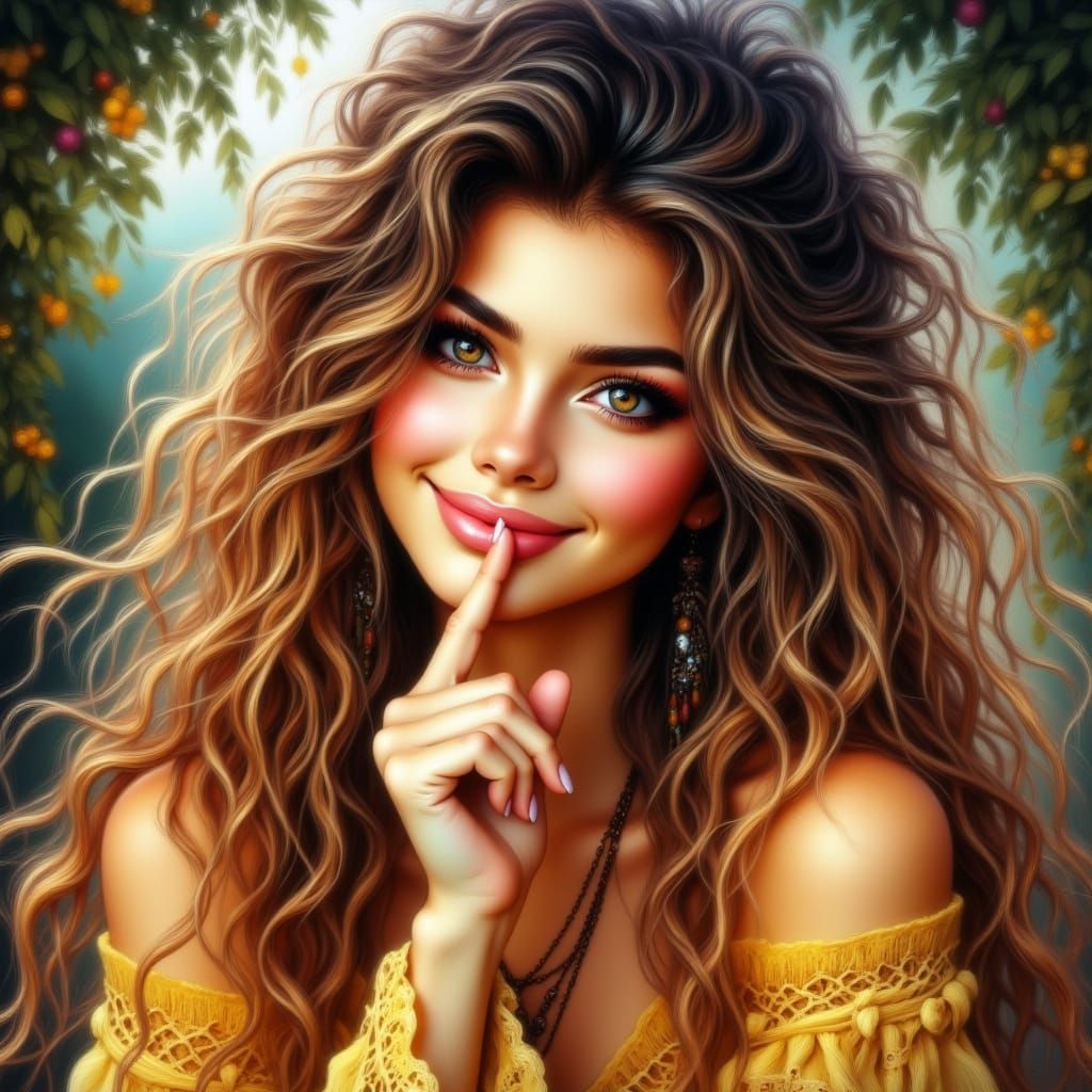 Belle in Yellow Dress: Fantasy Concept Art Portrait