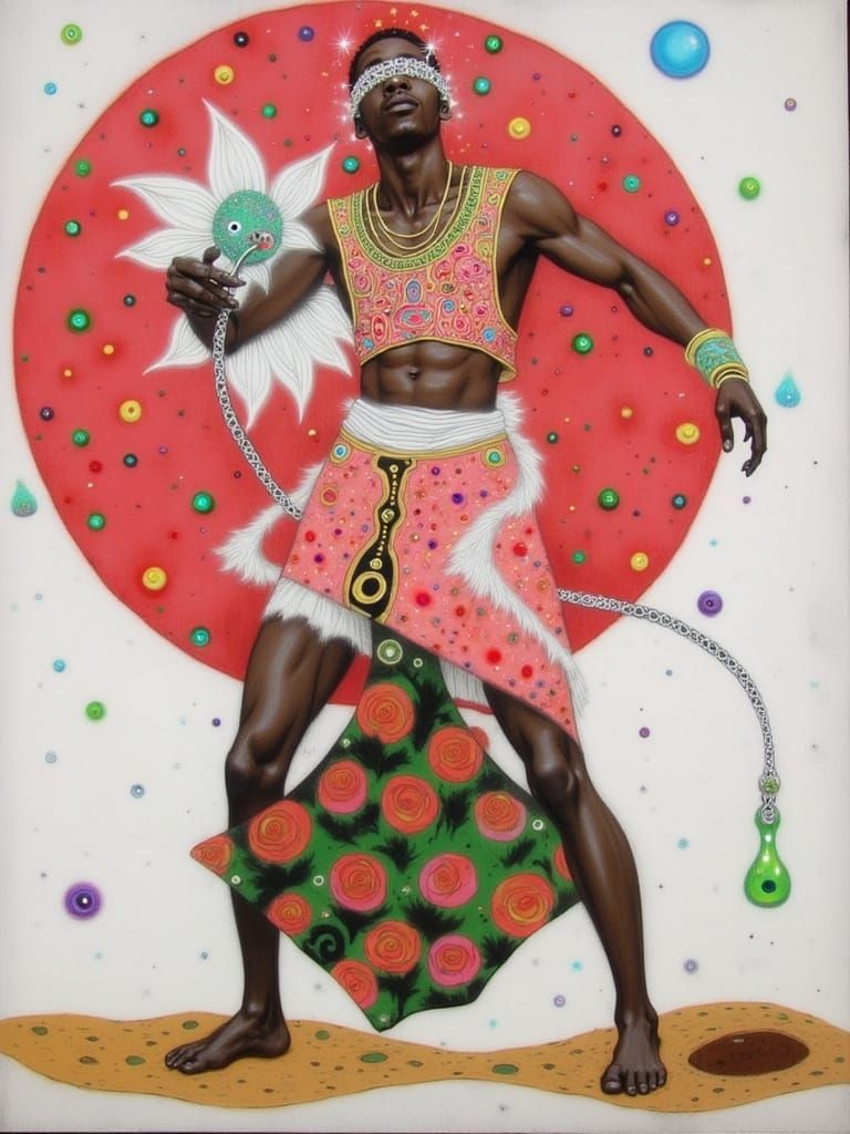 Majestic Obatala Descends from Celestial Skies in African-In...