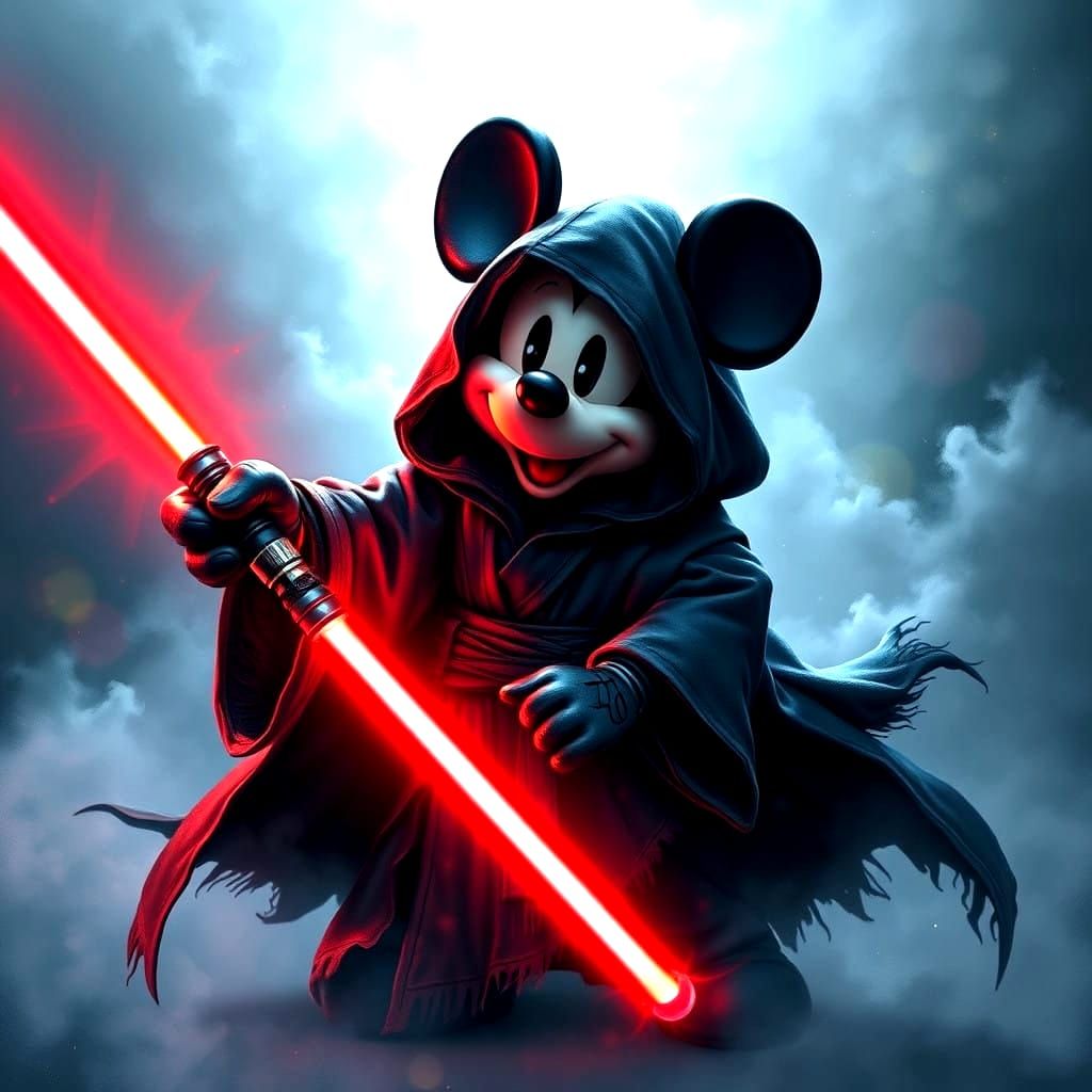 Mickey as a Powerful Sith Lord in a Dreamy Fantasy Realm