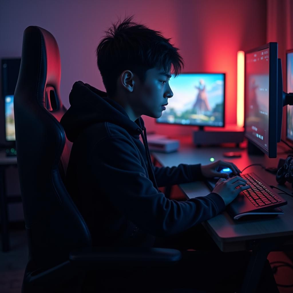 Young Gamer's Quest to YouTube Fame: Cinematic Portrait