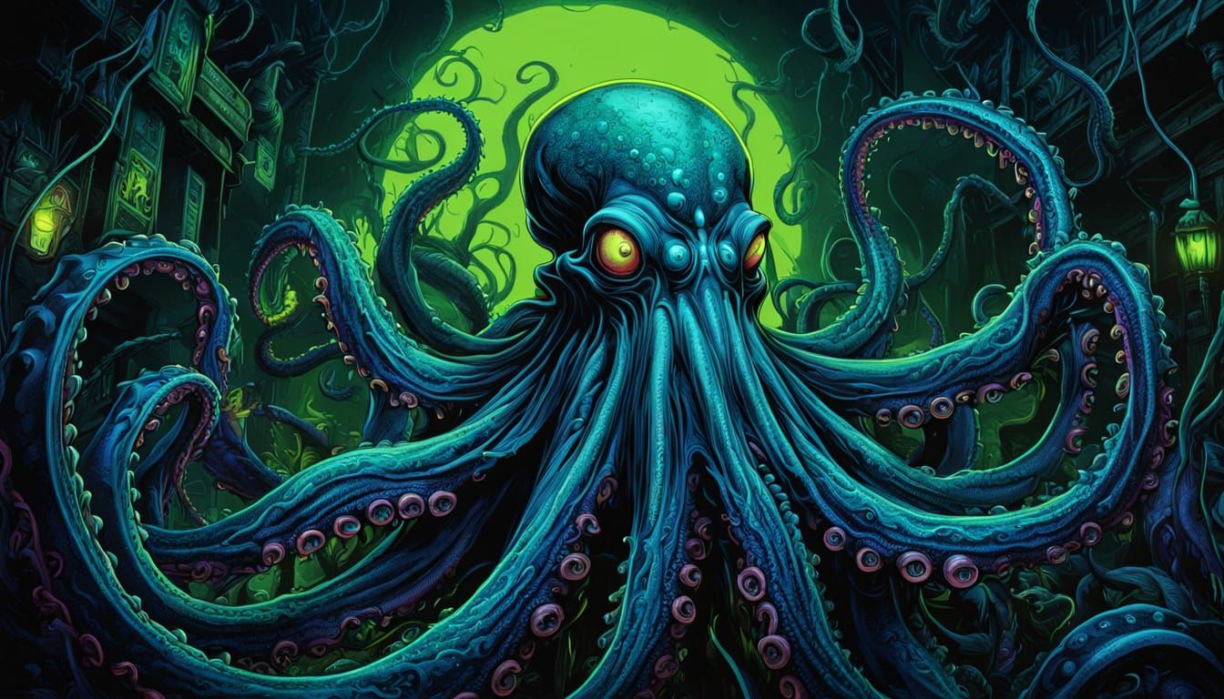 Vampire Octopus Rules the Deep: a Digital Mural