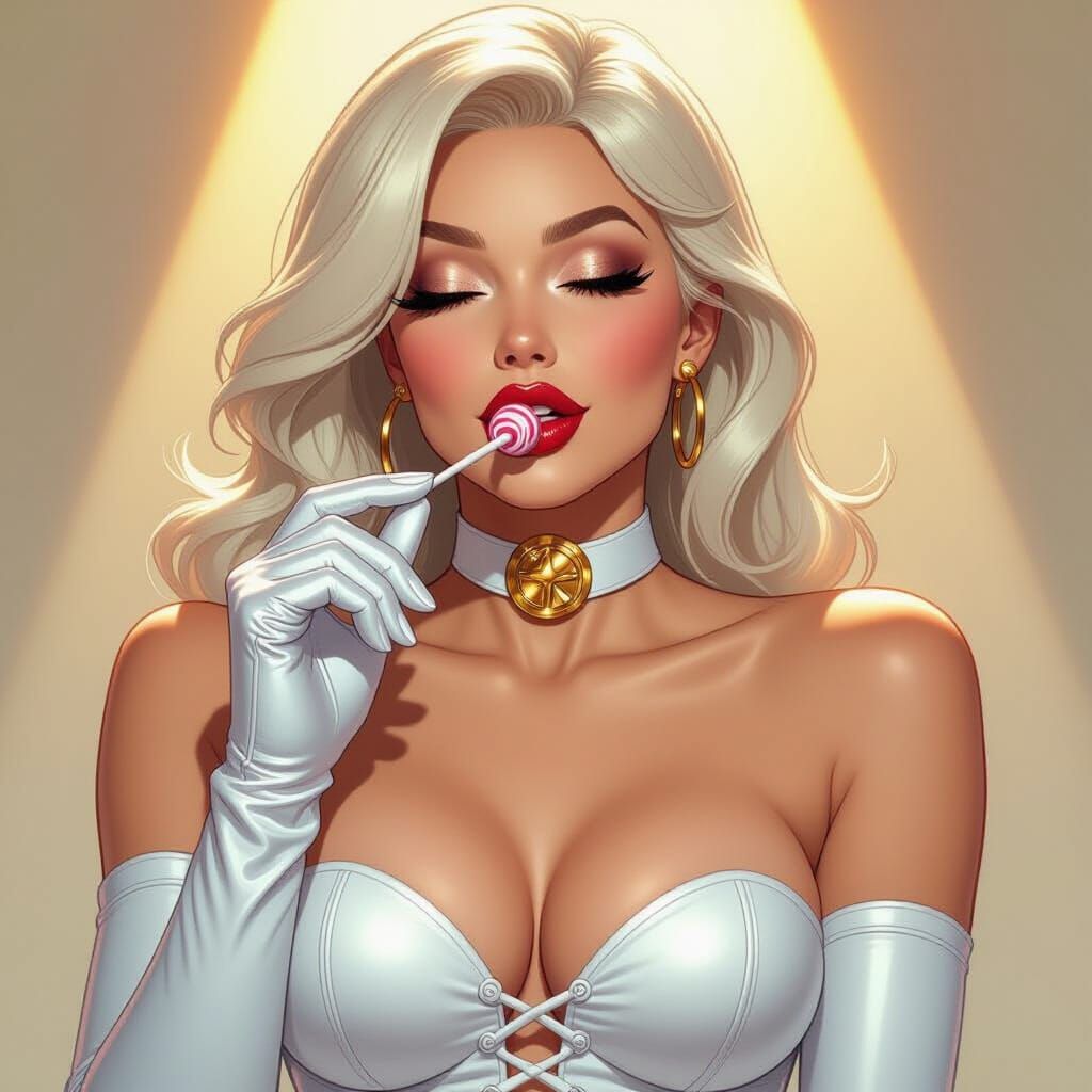 Emma Frost Pin-Up in Golden Hour Light