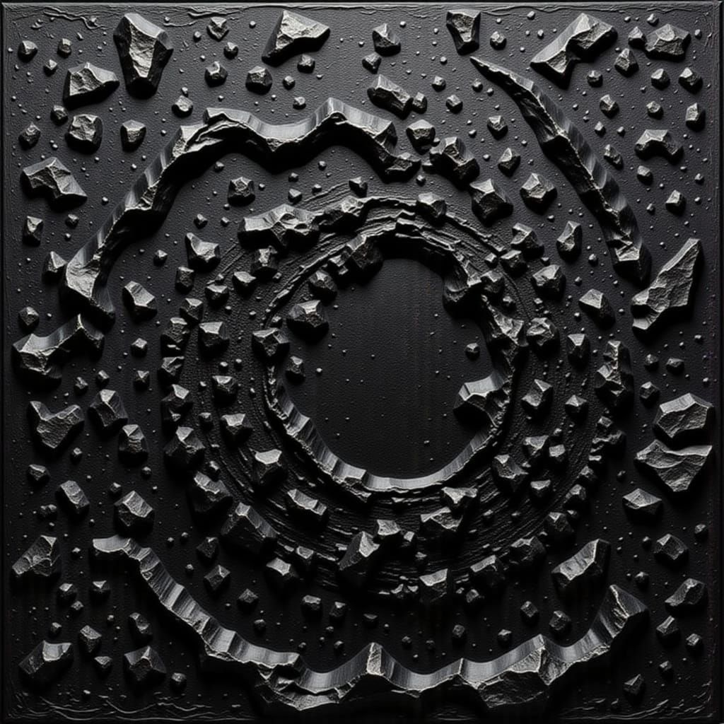 Abstract Impasto: Obsidian Black Beauty