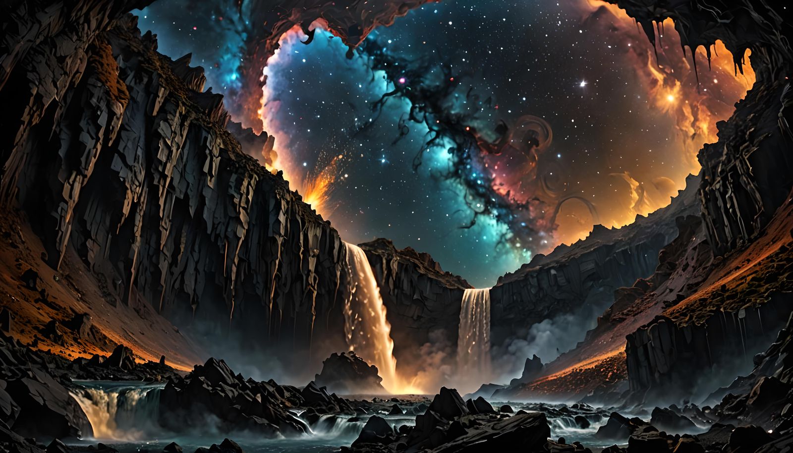 Cosmic Waterfall of Galaxies into Black Hole