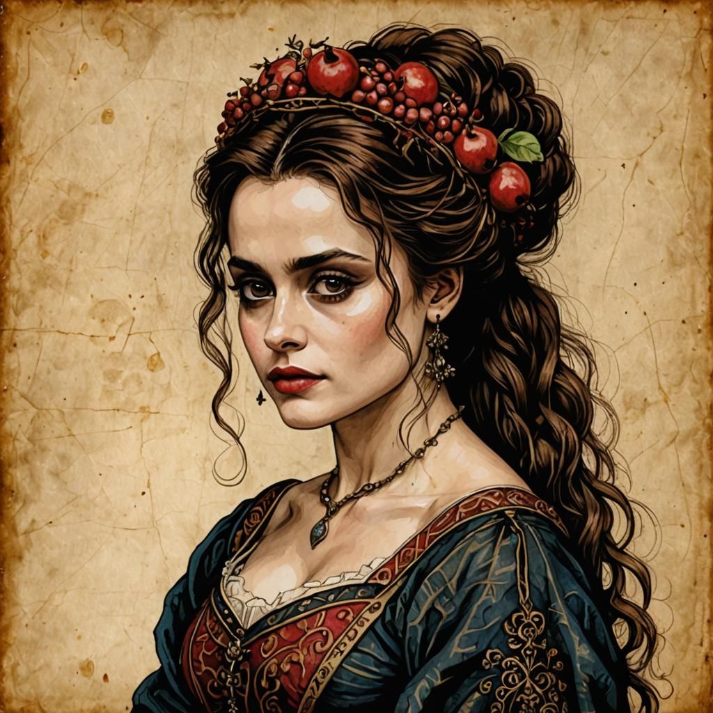 Helena Bonham Carter as Renaissance Drawing