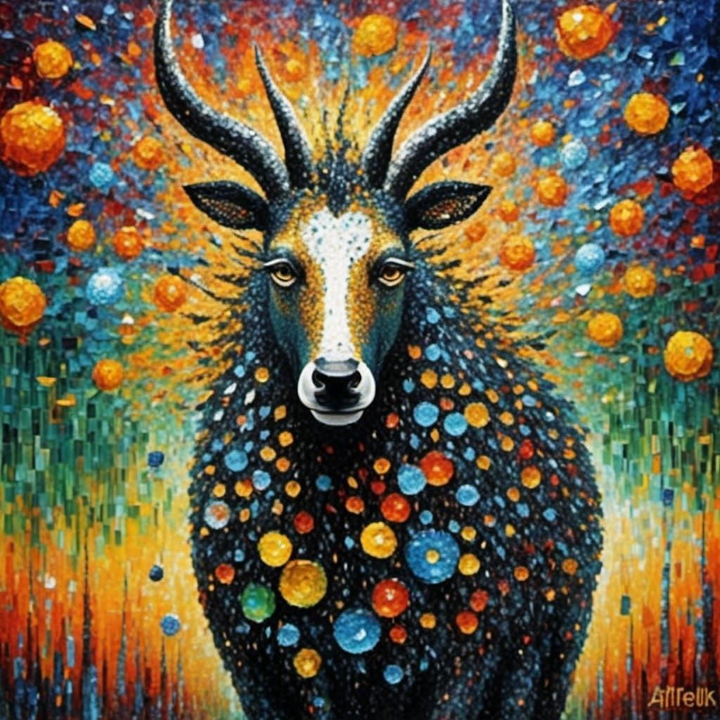 Abstract Portrait in Impressionist Style