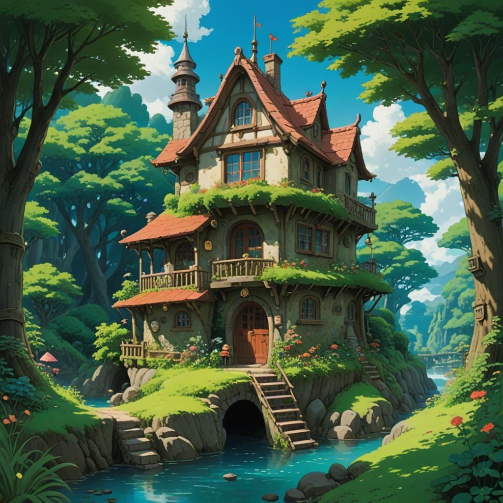 Whimsical Ghibli-Inspired Fairy Village