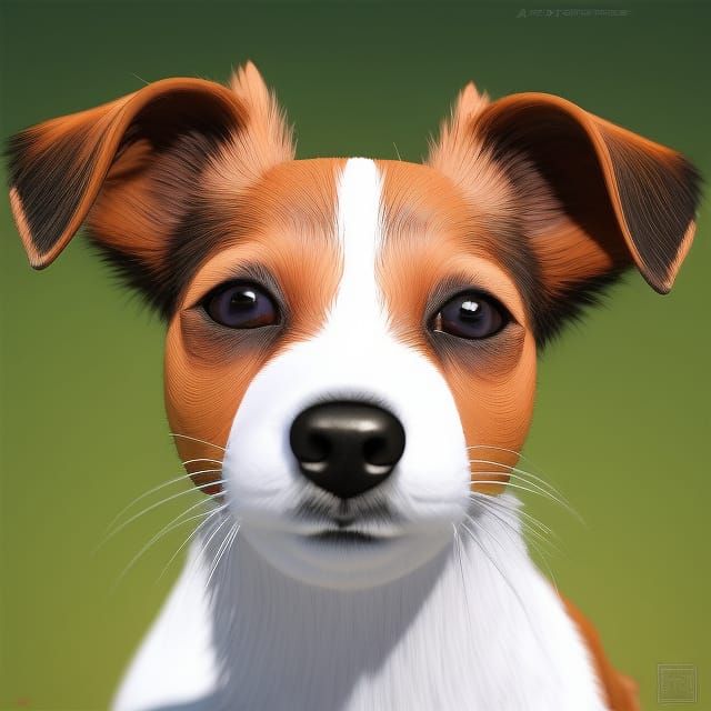 Playful Jack Russell Dog Portrait in Hyperrealism Style