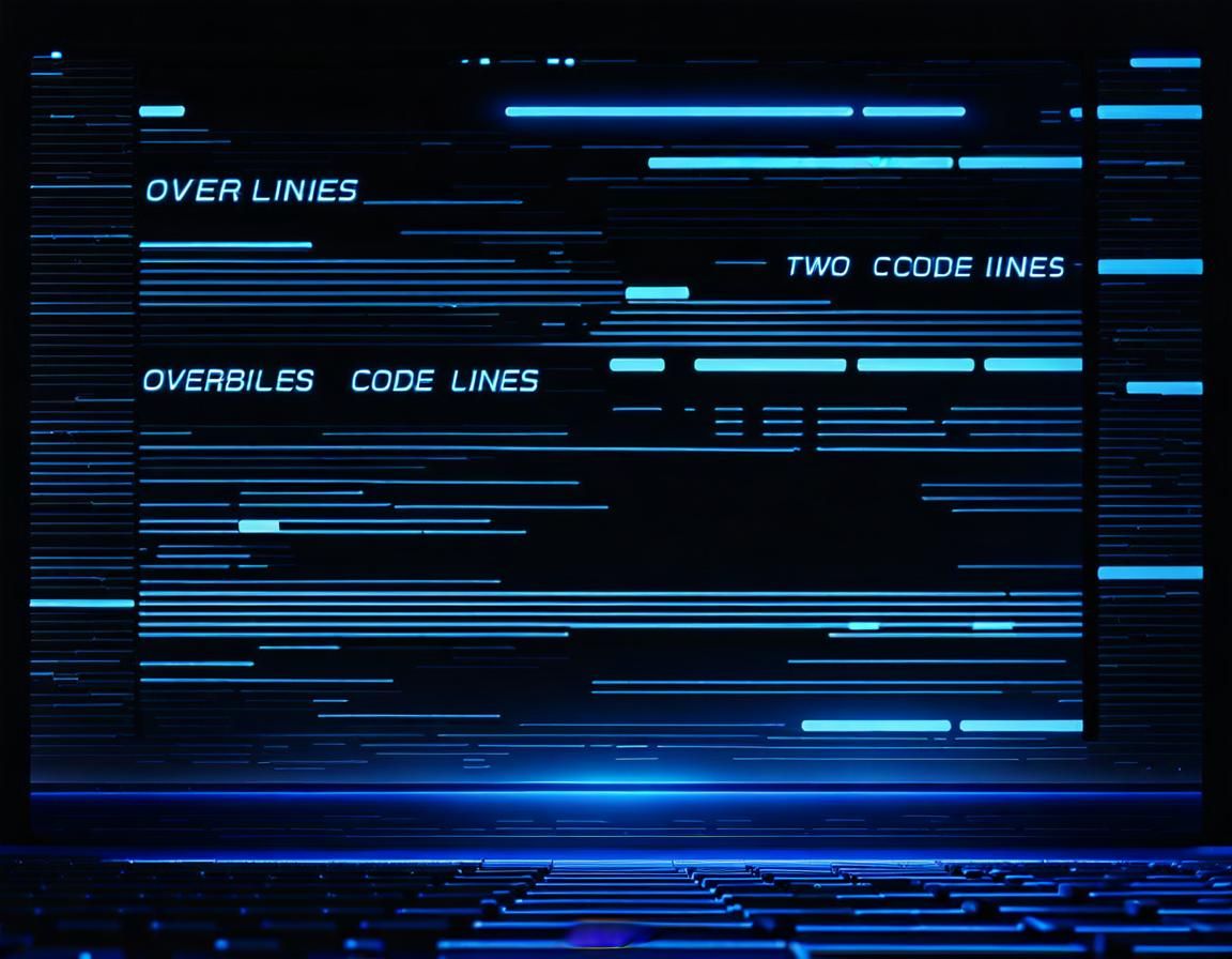 Glowing Blue Code Lines in High Contrast Digital Art