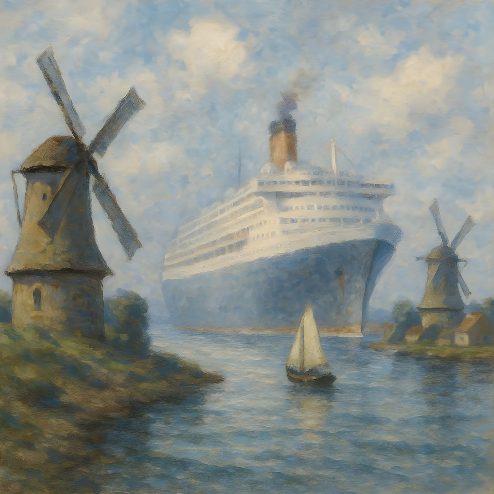 Amsted River Where Modern Floats by Very Old