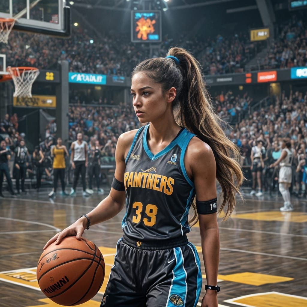 Girl Basketball Player in Detailed Fantasy Art
