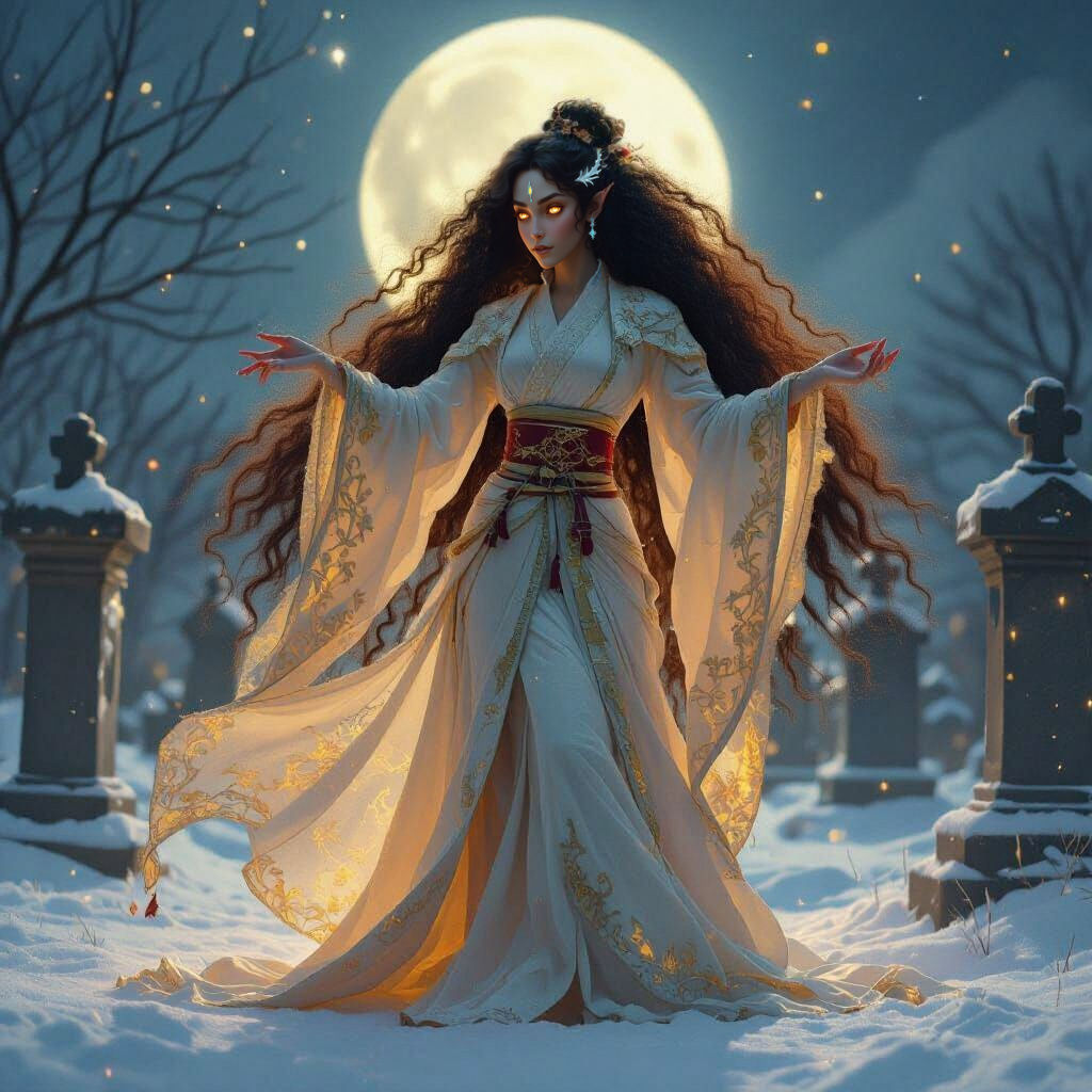 Frostfell Dhampire Elf Dances Under the Moon