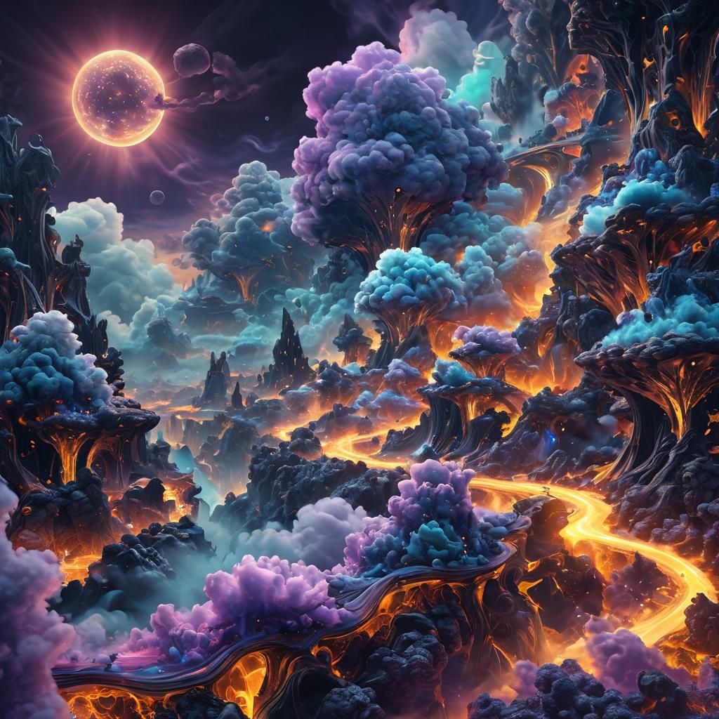 Crystal Metropolis in a Celestial Vortex