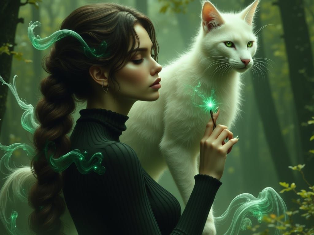 Mystical Slytherin Professor in Ethereal Battle