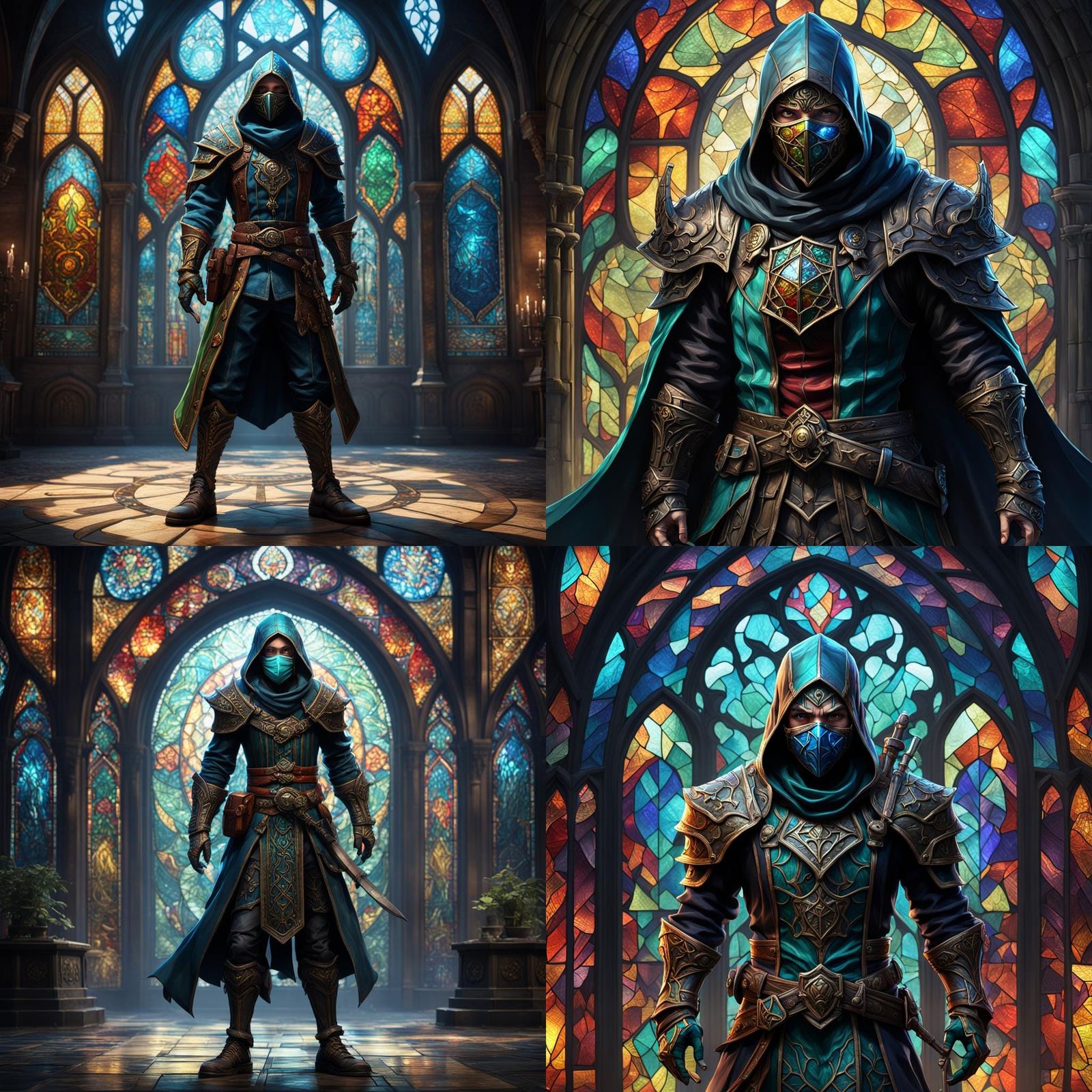 Fantasy Rogue with Stained Glass Mask