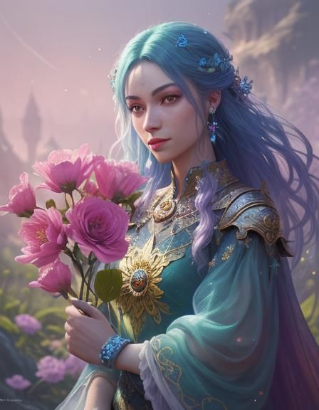 Luminescent Flower with Captivating Glow in Enchanting Atmos...