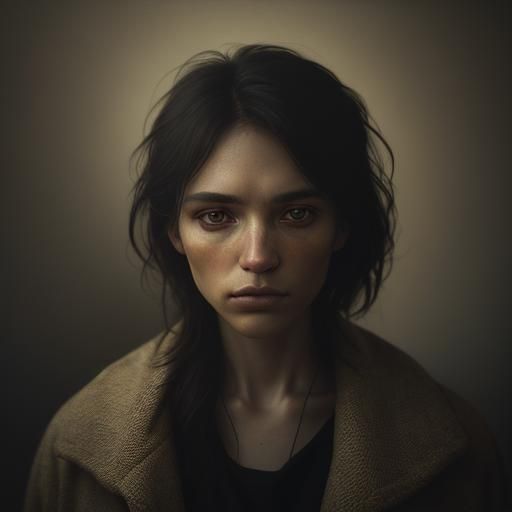 Intimate Portrait of Woman with Moody Lighting