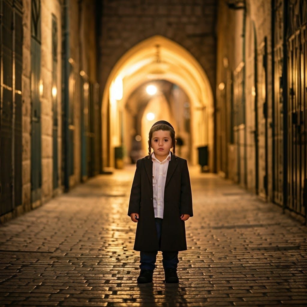 Jerusalem Old City: Young Boy in Traditional Attire