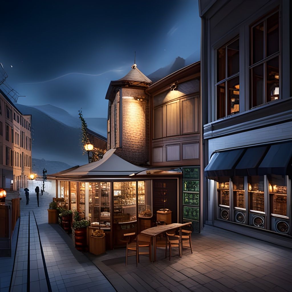 A cozy night cafe