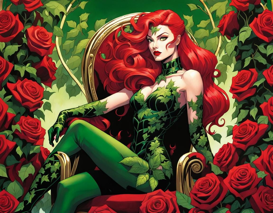 Poison Ivy on a Throne of Roses, Comic Art