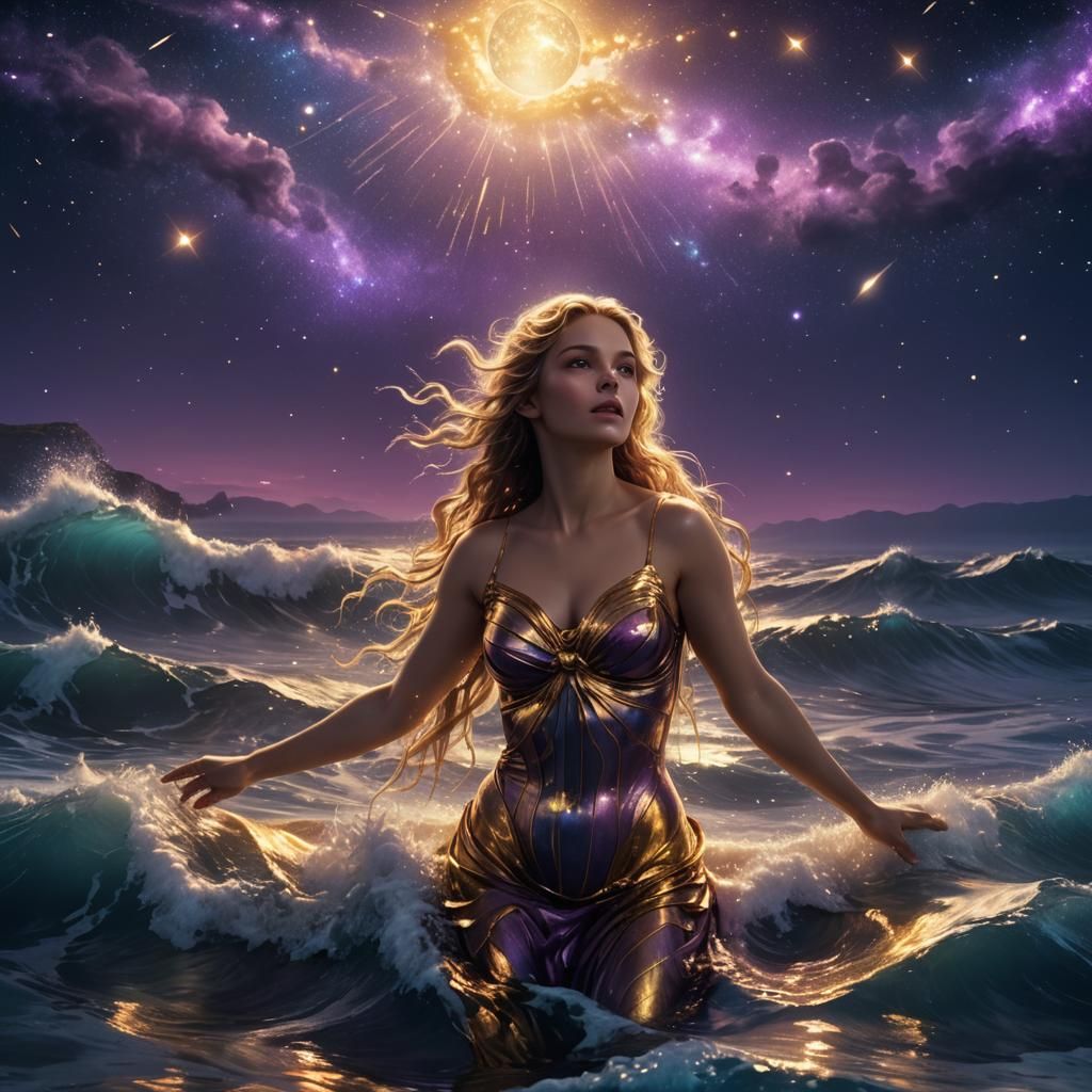 Aphrodite Rising: Digital Matte Painting in Art Deco Style