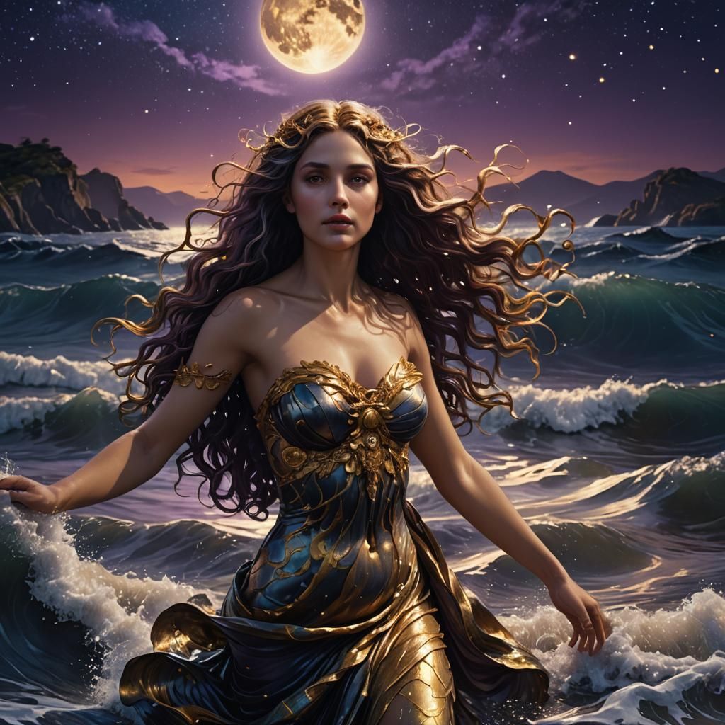 Aphrodite Rising: Hyper-Realistic Digital Matte Painting