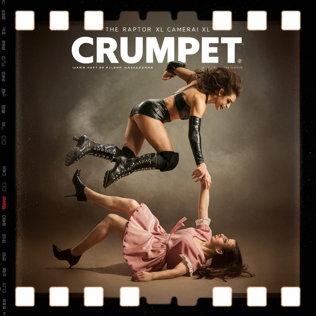 Dramatic Magazine Cover of Woman in Leather