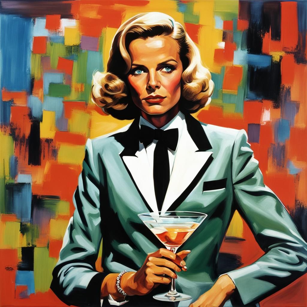 Honor Blackman posing as Jane Bond