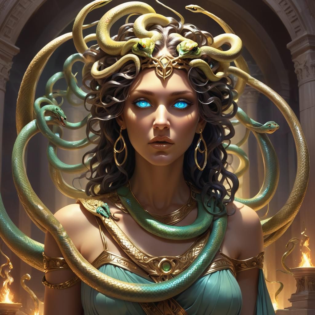 Medusa as Priestess in Athena's Temple
