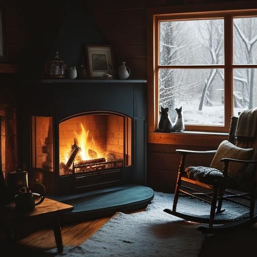 Cozy Vintage Evening in a Wooden House