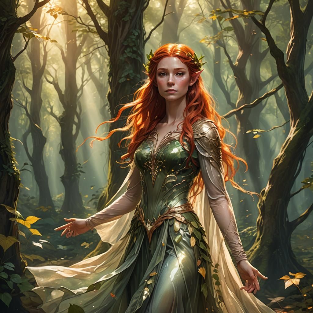 Elven Maiden in Forest, Amy Brown Style