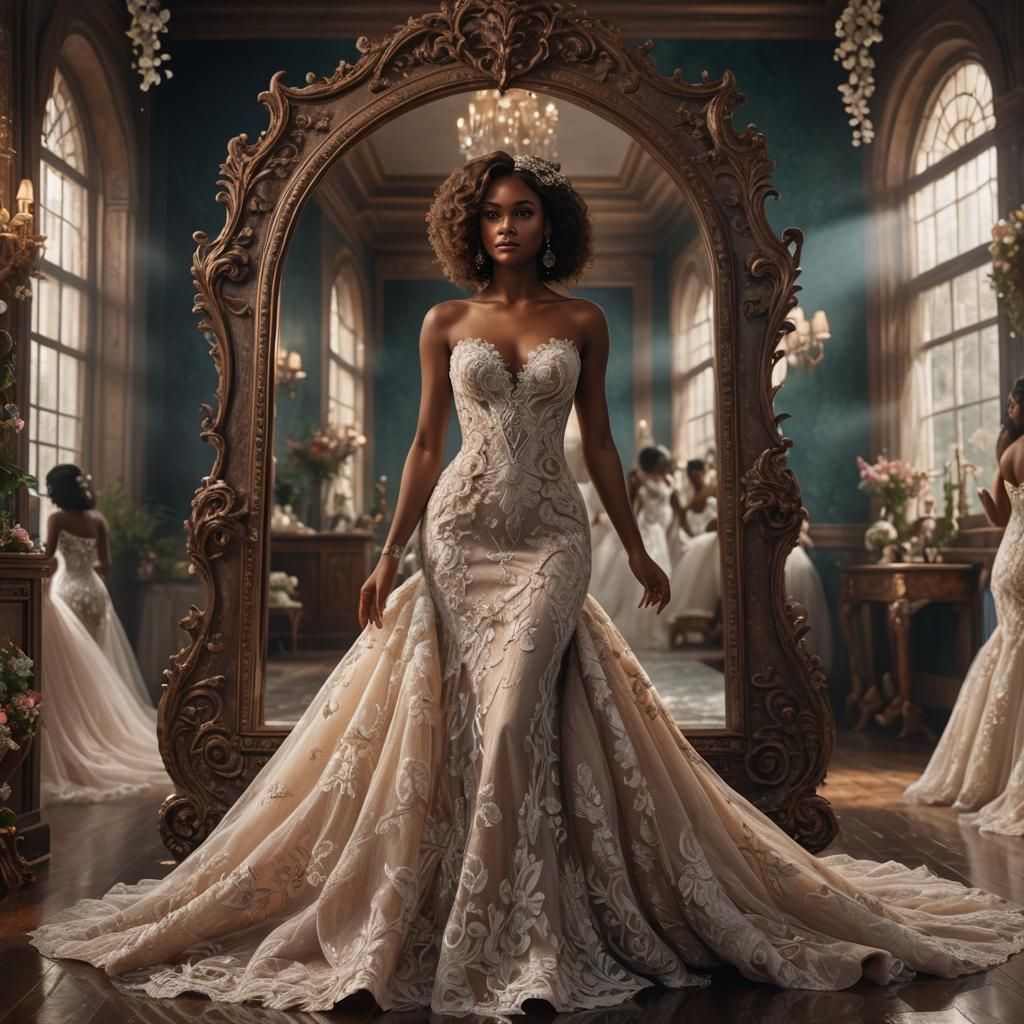 Girl in Mermaid Wedding Gown: Fantasy Concept Art