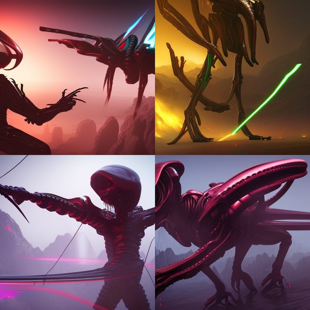 Alien Drone Warrior with Laser Katana