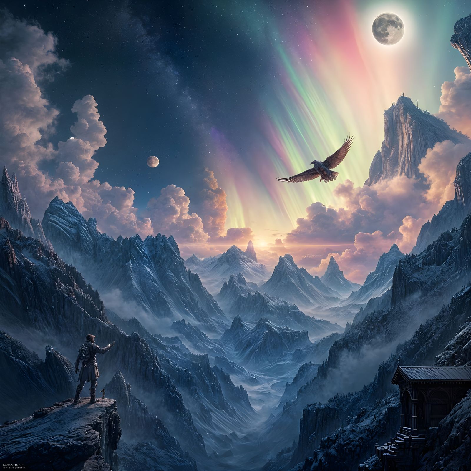 Stunning Cosmic Aurora Mountains in IMAX 8K