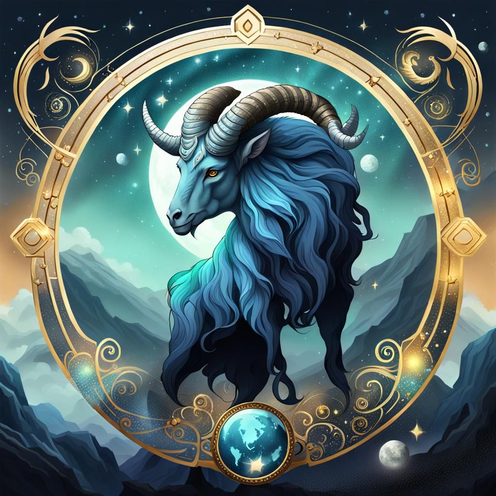 Mystical Fantasy Capricorn Illustration