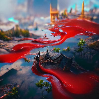 Fantastical Blood Matte Painting in Deep Color