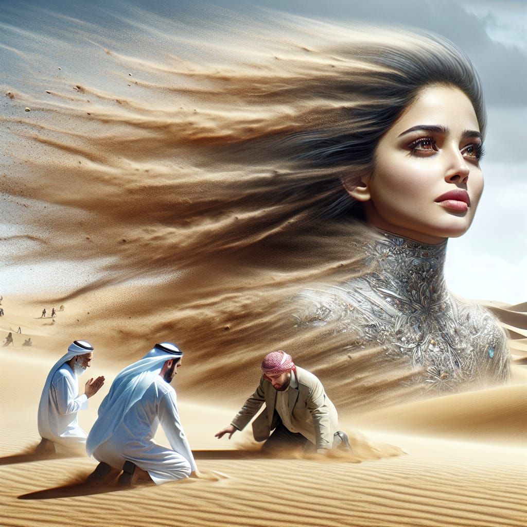 Desert Winds: A Hyper-Detailed 4K Image of a Woman