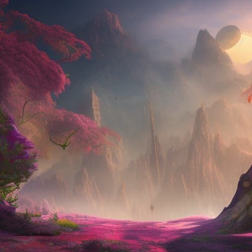 Virgo Zodiac Sign as Fantasy Landscape Art