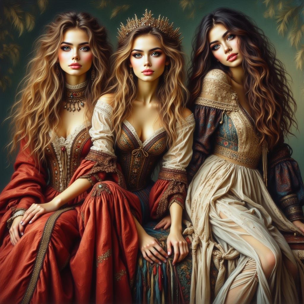 Medieval Woman Meets Modern Style: A Visual Contrast