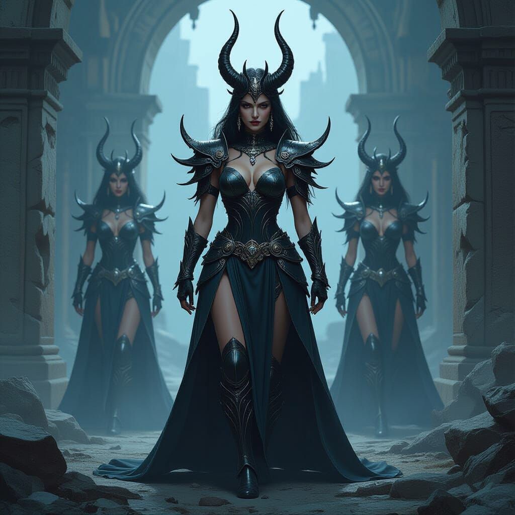 Demon Goddess Enemies in Ruined Temple