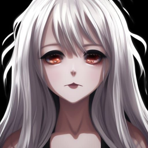 Anime Girl Portrait with Long Eyelashes