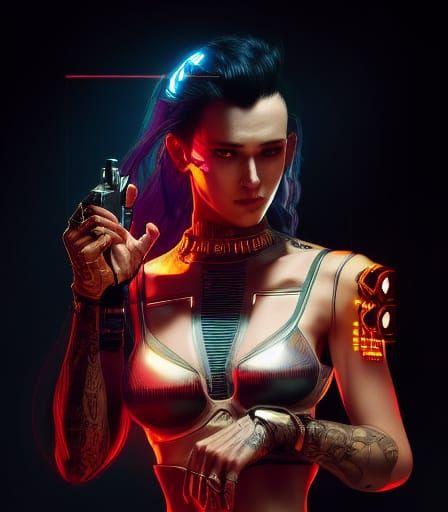 Cyberpunk Mafia Boss Portrait in 8k Resolution