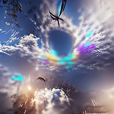 Abstract Cloudscape Painting in Vibrant Colors