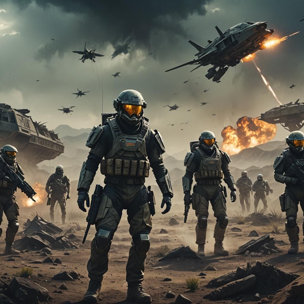 Futuristic Soldier Concept Art: Cinematic Film Still