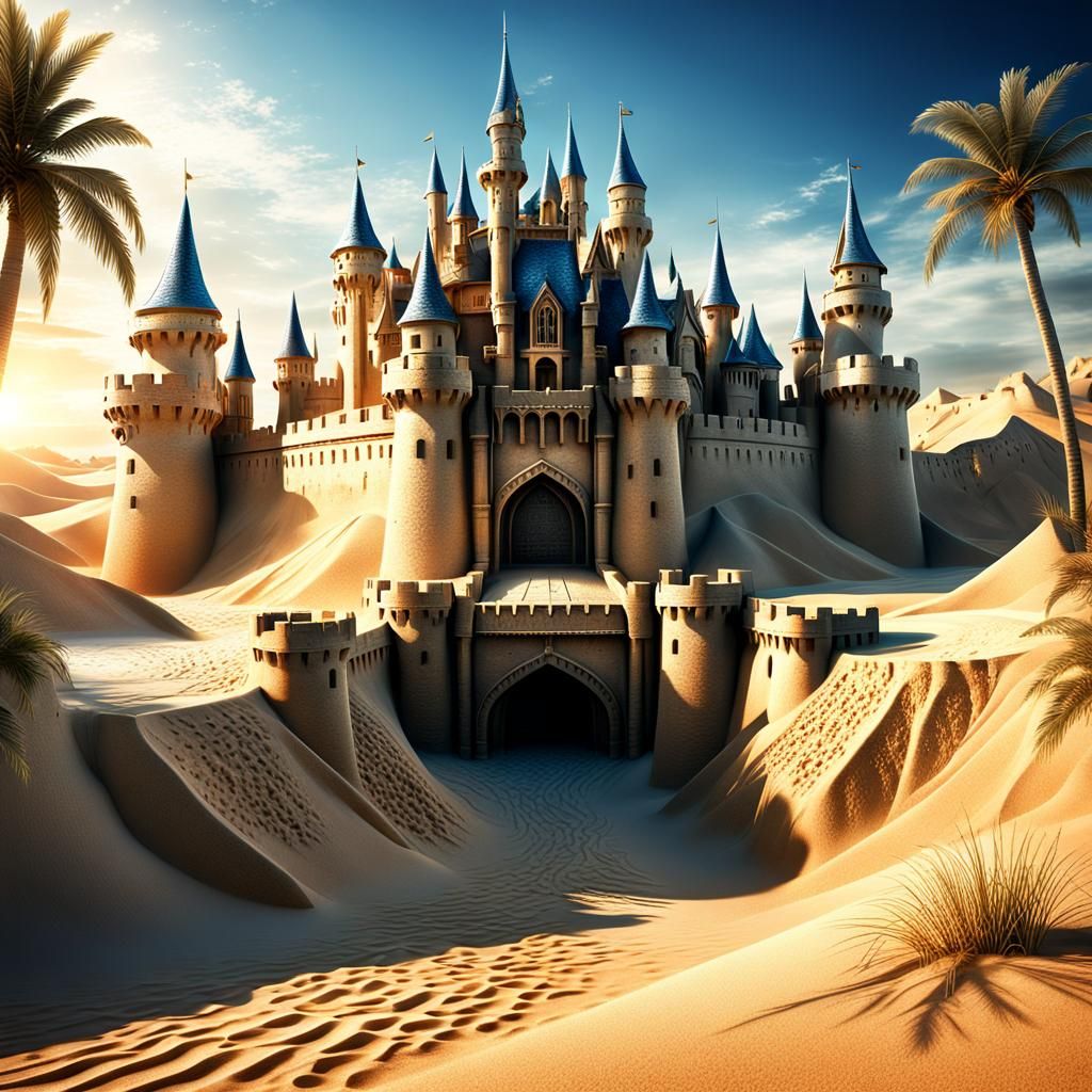 Epic Sandcastle with Water Moat in HDR