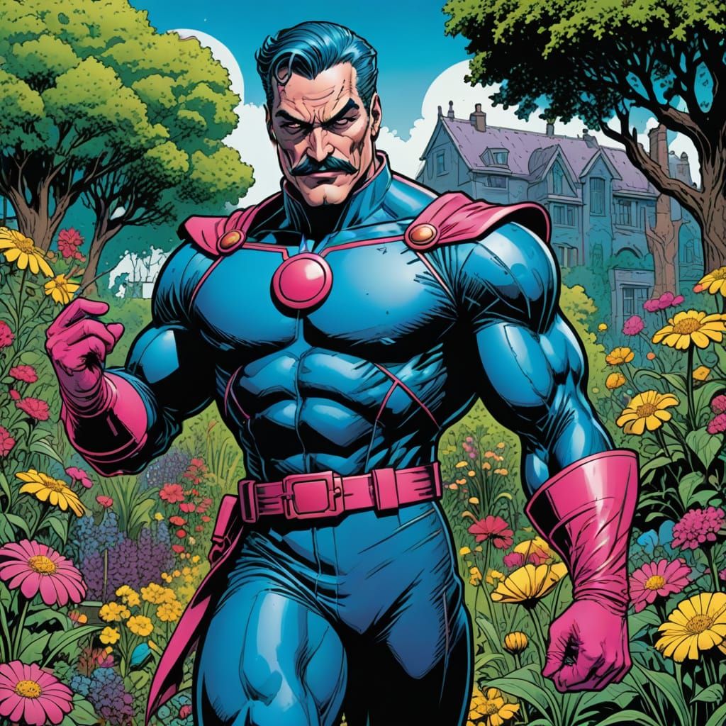 Supervillain in Vibrant Pop Art Comic Book Style