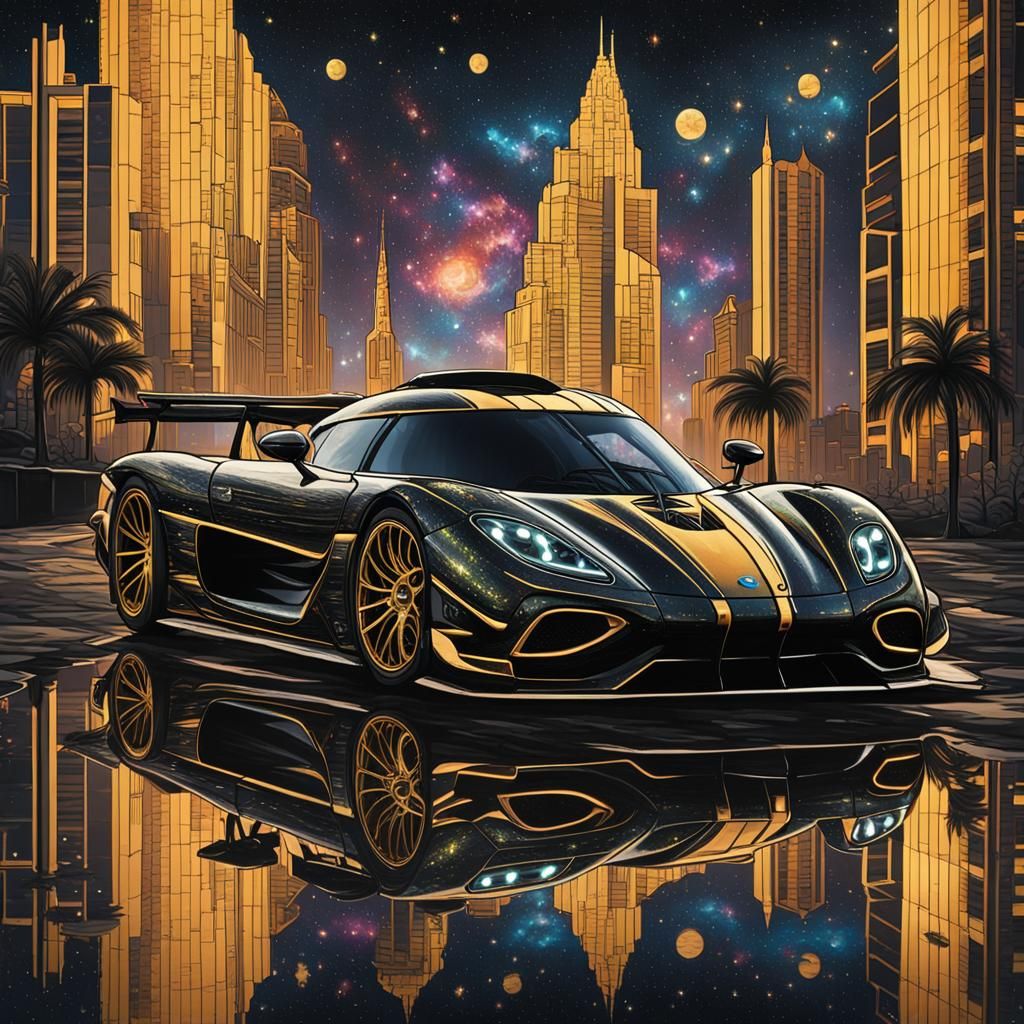 Black and gold Koenigsegg Jesko